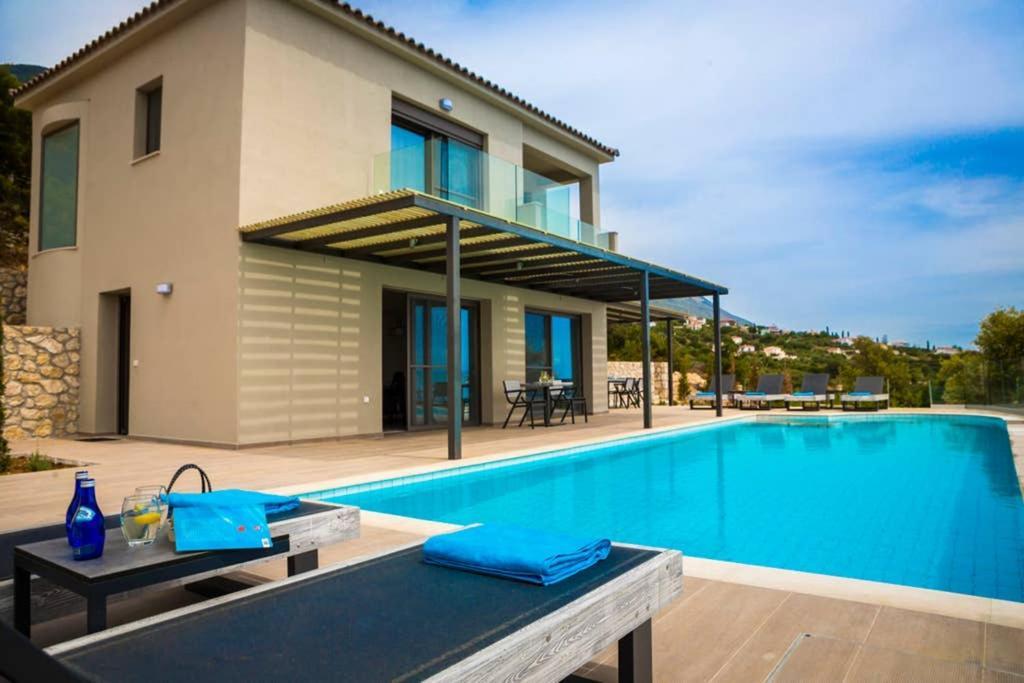 New Villa Blue With Private Pool At Trapezaki Livathos  Exterior foto