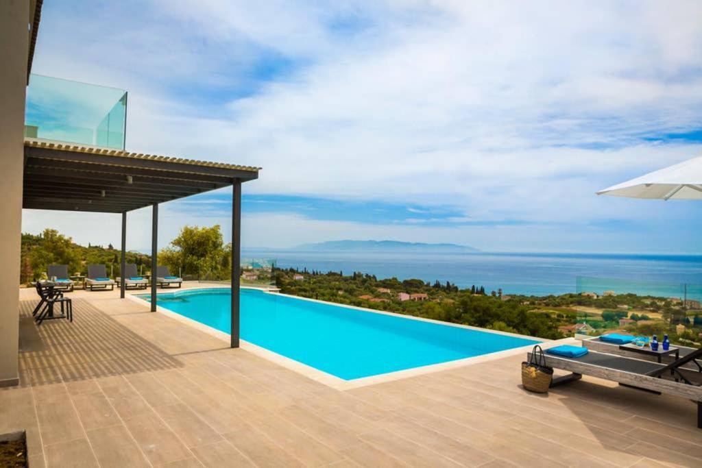 New Villa Blue With Private Pool At Trapezaki Livathos  Exterior foto